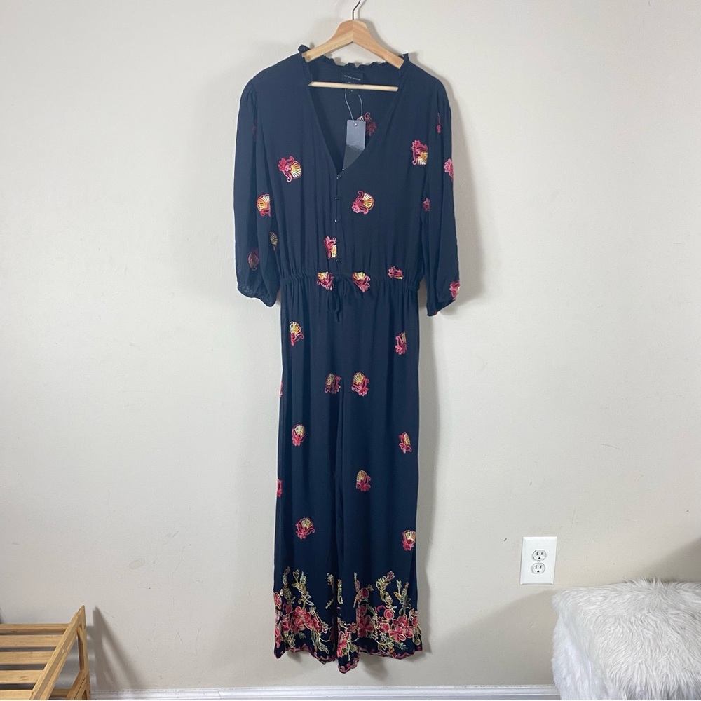 Floral Black Jumpsuit